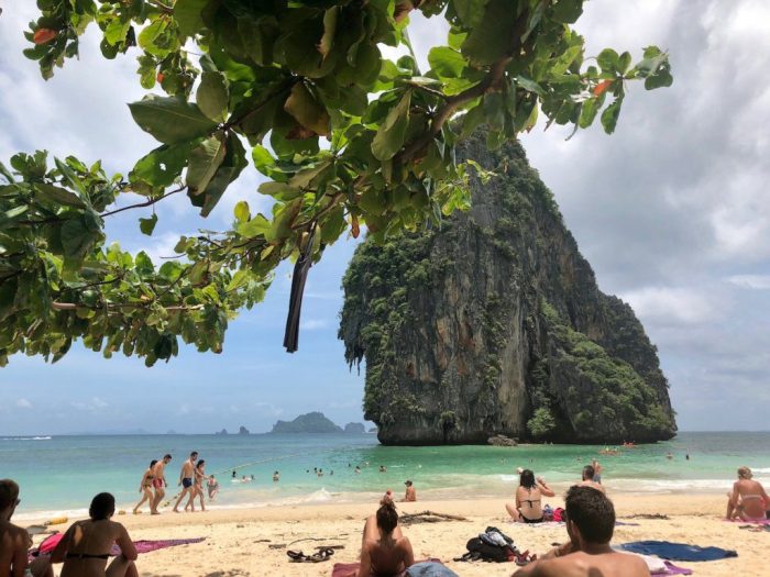 Railay beach spend cove krabi halfway ao hidden town between sightseeingscientist